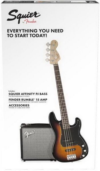 Бас-гитара SQUIER by FENDER PJ BASS PACK Brown Sunburst