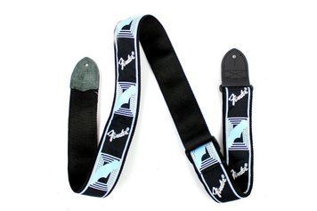 Ремень гитарный Fender 2 Monogrammed Black Light Grey Medium Blue Strap