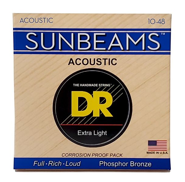 Струни для акустичної гітари DR Strings Sunbeam Acoustic Phosphor Bronze - Extra Light (10-48)