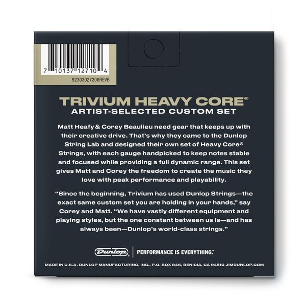 Струни для електрогітари Dunlop TVMN1052 Trivium String Lab Series Guitar Strings 10-52