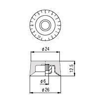 Ручка для потенциометра PAXPHIL KSP35 Speed Knob (White)