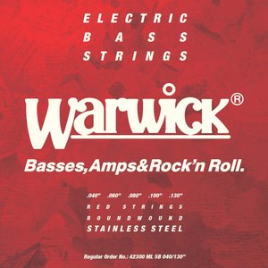 Струни для бас-гітари WARWICK 42300 RED Stainless Steel Medium Light 5-String (40-130)