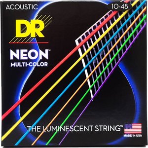 Струни для акустичної гітари DR Strings Neon Multi-Color Acoustic - Extra Light (10-48)