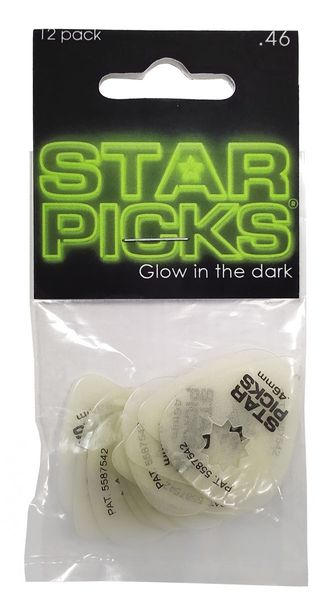 Набір медіаторів Everly Glow In The Dark Star Pick Thin .46mm (12-PACK)