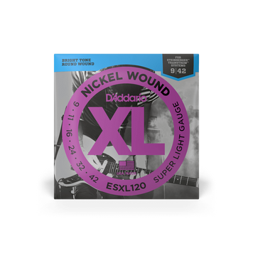 Струни для електрогітари D'ADDARIO ESXL120 XL Nickel Wound Super Light Double Ball End (09-42)