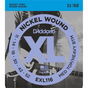 Струны для электрогитары D'ADDARIO EXL116 XL Nickel Wound Medium Top/Heavy Bottom (11-52)