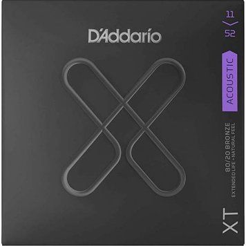 Струни для акустичної гітари D'ADDARIO XTABR1152 XT 80/20 Bronze Custom Light (11-52)
