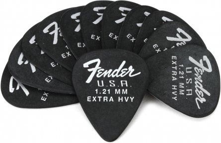 Набор медиаторов Fender 351 Dura-Tone 1.21 12-Pack, Black