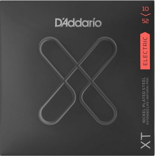 Струны для электрогитары D'ADDARIO XTE1052 XT Electric Nickel Plated Steel Light Top/Heavy Bottom (10-52)