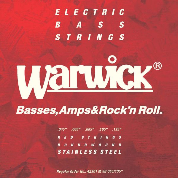 Струни для бас-гітари WARWICK 42301 RED Stainless Steel Medium 5-String (45-135)