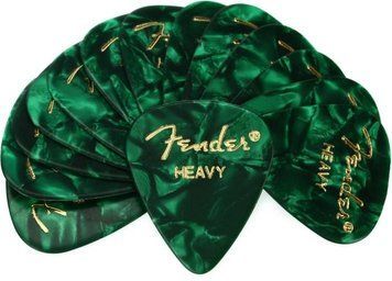 Набор медиаторов Fender 351 Premium Celluloid Green Moto Heavy