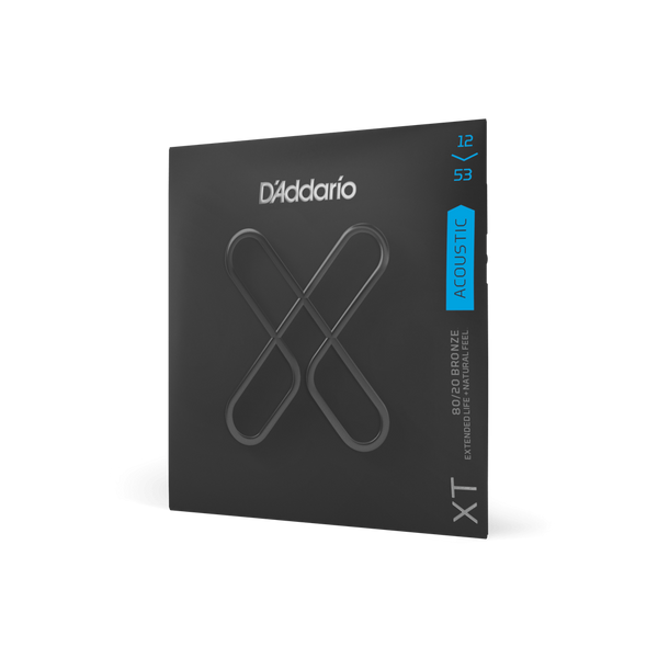 Струны для акустической гитары D'ADDARIO XTABR1253 XT 80/20 Bronze Light (12-53)