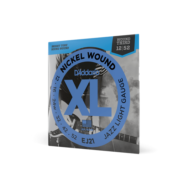 Струны для электрогитары D'ADDARIO EJ21 XL Nickel Wound Jazz Light (12-52)
