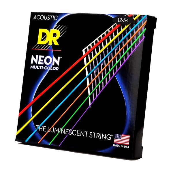 Струни для акустичної гітари DR Strings Neon Multi-Color Acoustic - Light (12-54)